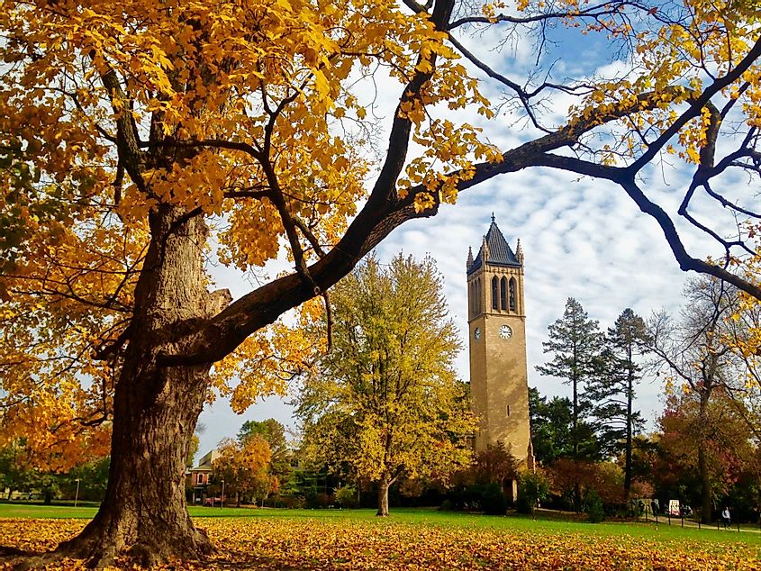 The Central Campus of the Iowa State University during fall in Ames, Iowa