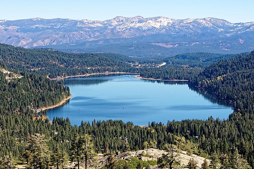 Aerial view of Donner Lake, California