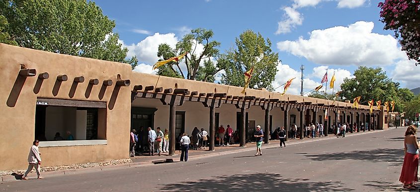 The Palace of the Governors in Santa Fe, New Mexico