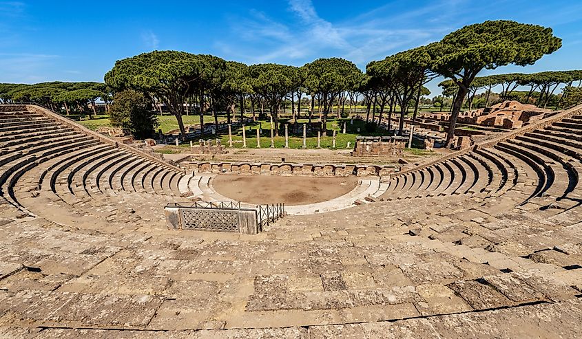 Ostia Antica: The Roman Theatre in Rome, Italy,