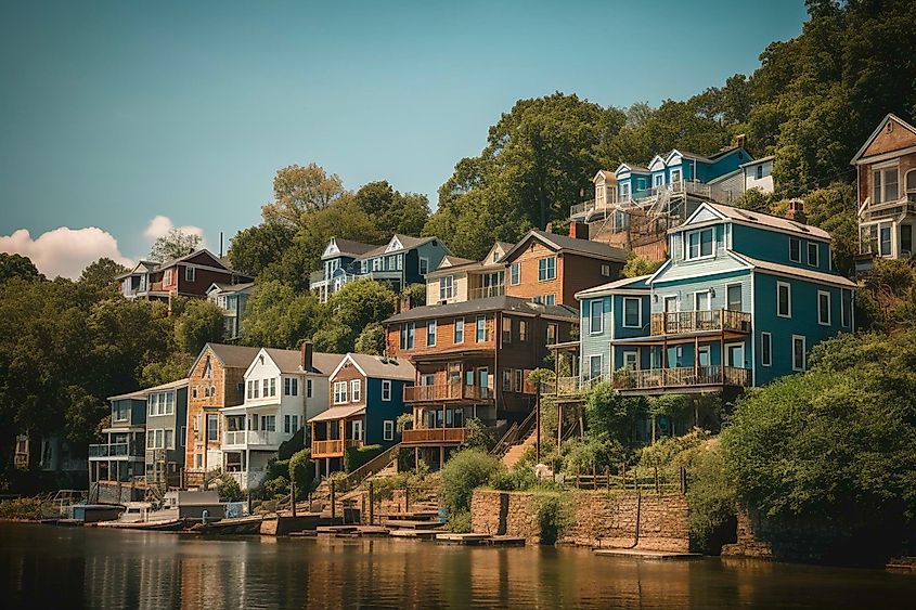 Historic neighborhood in Occoquan, Virginia.