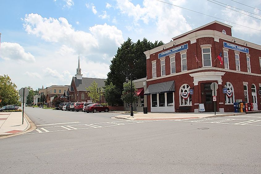 Downtown Blue Ridge in summer