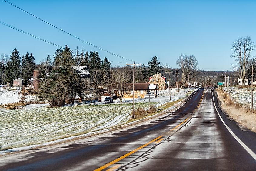 Winter scene in Oakland, Maryland.