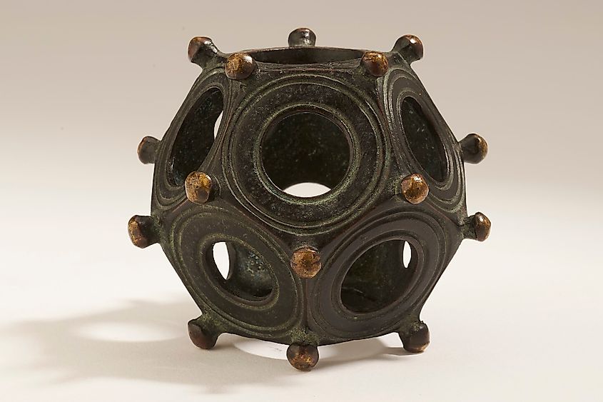 Unmentioned in any text, the purpose of Roman dodecahedrons remain unknown. Hunt Museum, CC0, via Wikimedia Commons