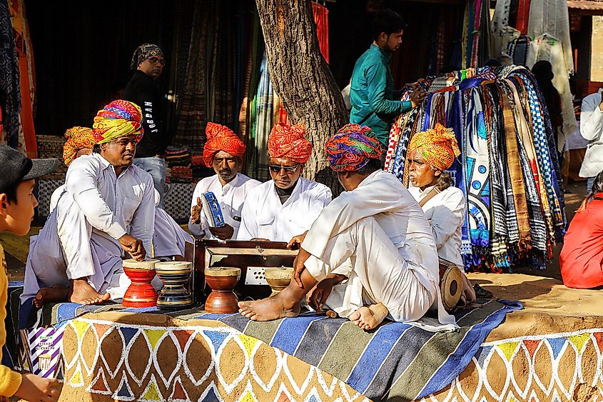 Indian Musical Artist Group Performing in Shilpgram, Udaipur, Rajasthan