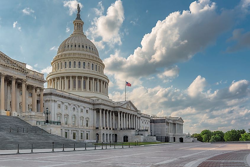 The cast-iron dome of the United States Capitol in Washington, D.C.