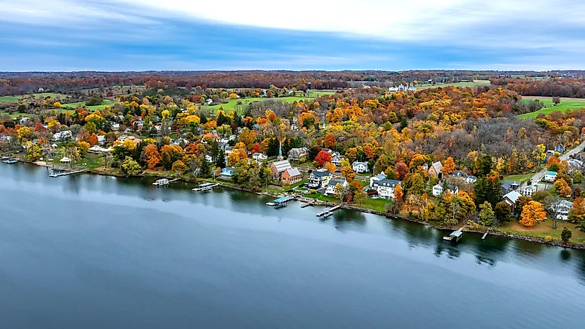 Aerial view of Aurora, New York.