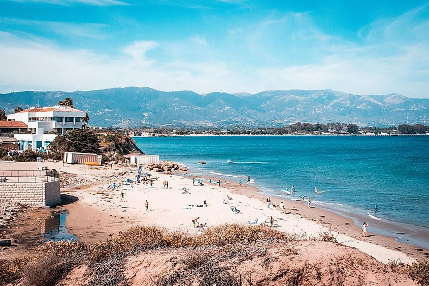 The beautiful sea beach in Goleta, California.
