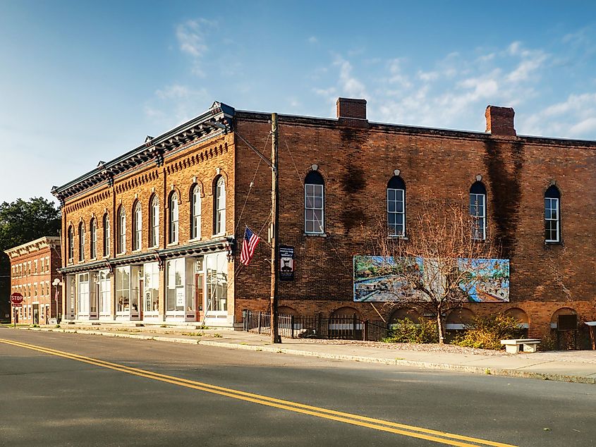 View of the small town of Jordan , NY in Onondaga County on a quiet weekend morning, via Wirestock Creators / Shutterstock.com