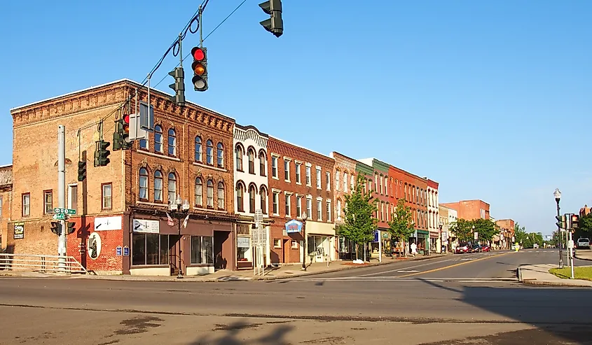 Downtown Seneca Falls in early morning.