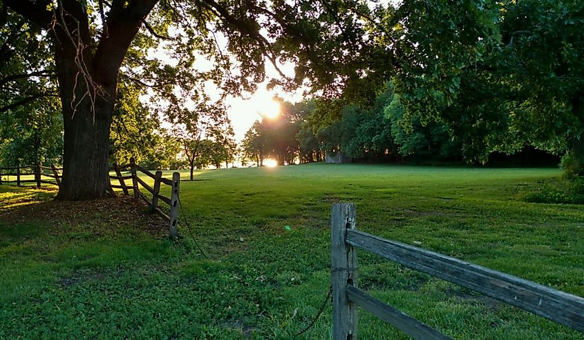 Nauvoo, Illinois, farmland near the banks of the Mississippi River.