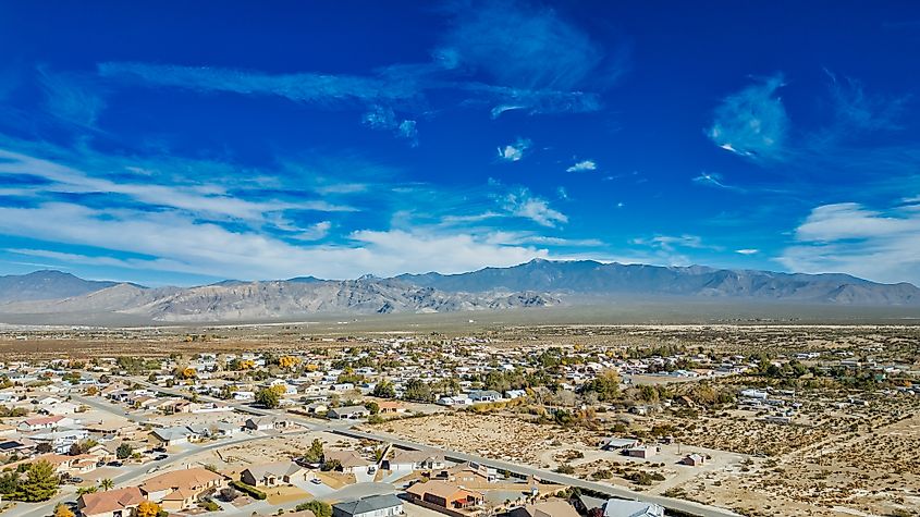 An aerial view of the Pahrump, Nevada
