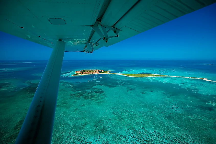 Aerial view of the Dry Tortugas National Park in Florida.