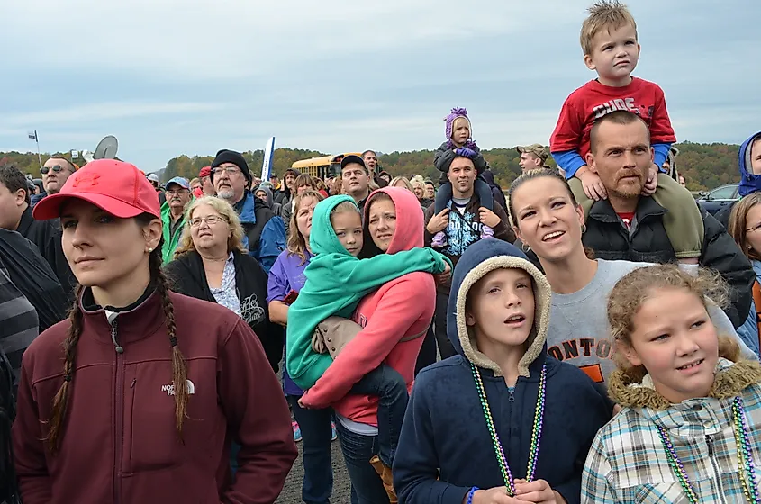 Crowds enjoying the festivities.