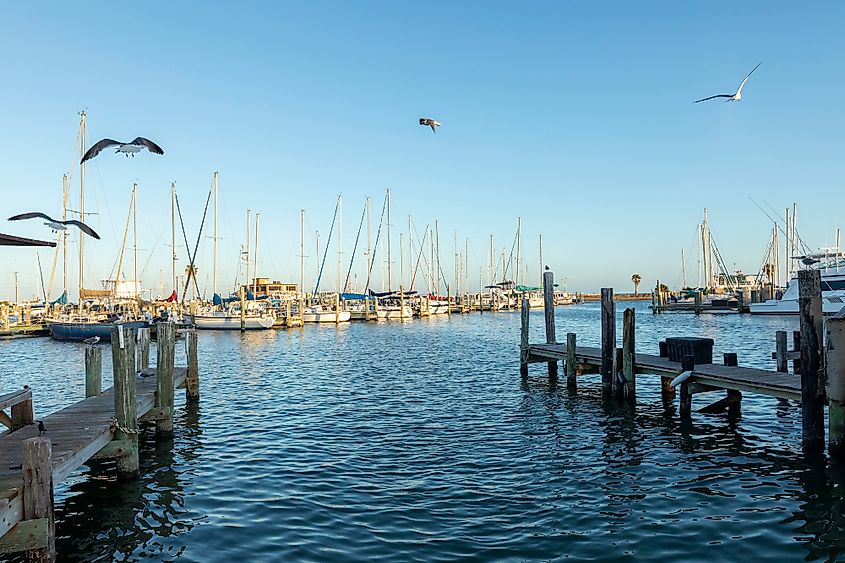 The marina at Rockport, Texas.