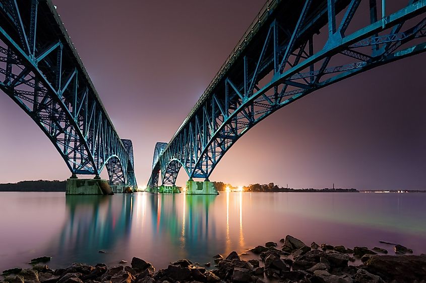 South Grand Island Bridge spans the Niagara River in Upstate New York.