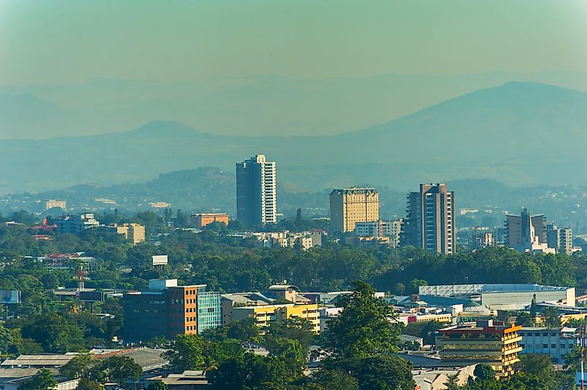 Overview of the city of San Salvador. Editorial credit: Leocomic / Shutterstock.com