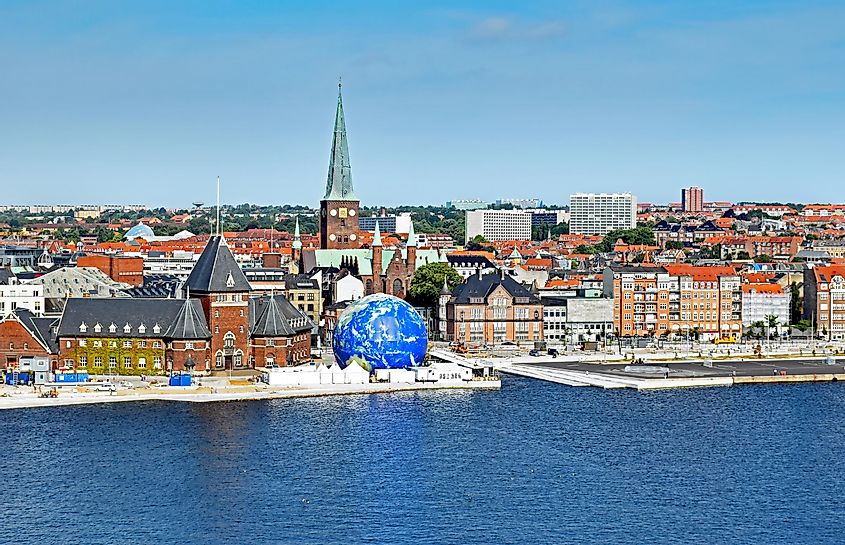 The city of Aarhus on the Kattegat Bay coast.