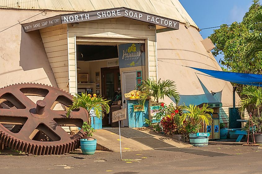 The North Shore soap factory and shop in Waialua, Hawaii.