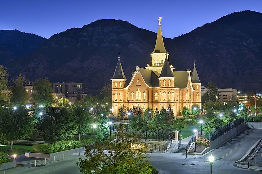 Provo City Center Temple at twilight