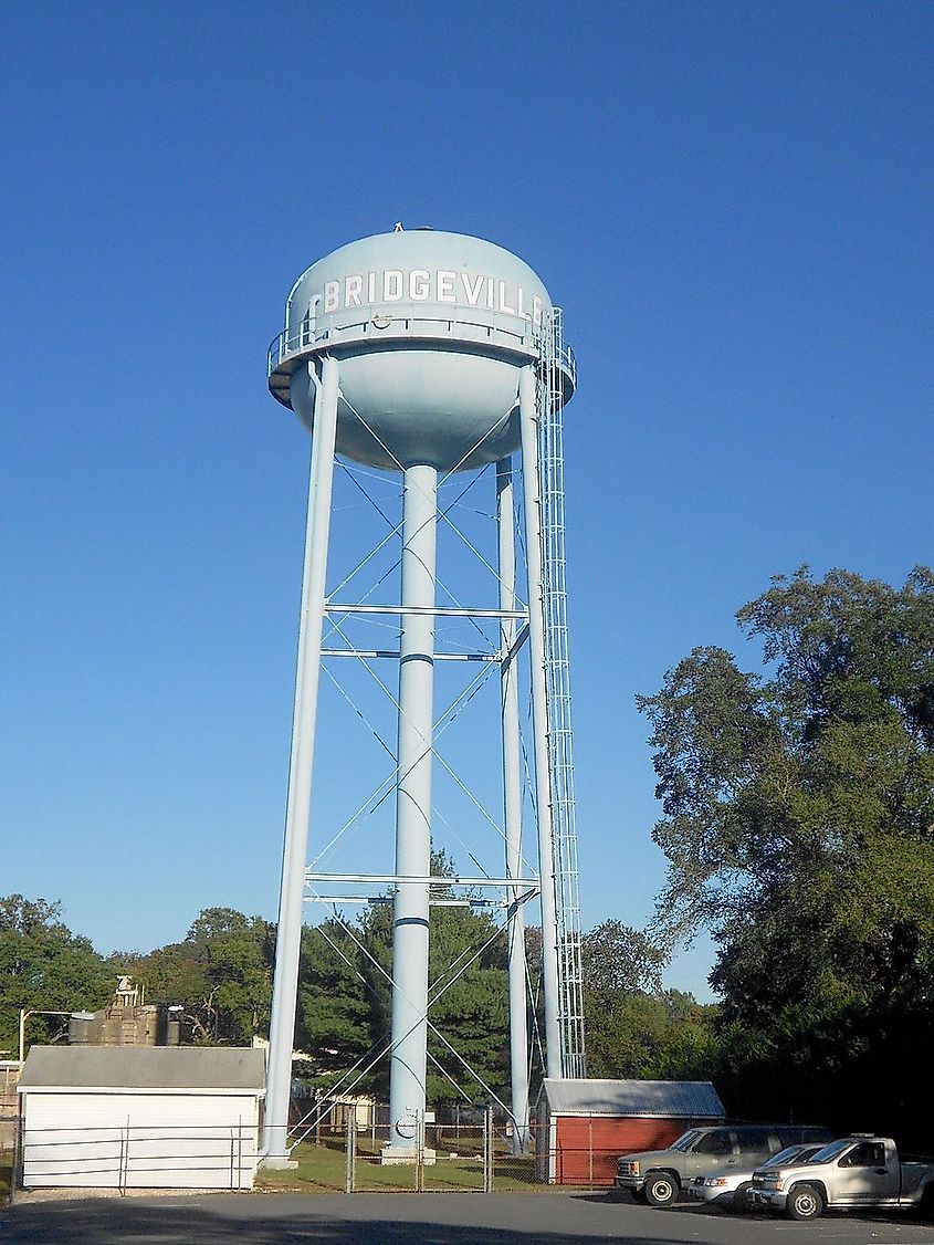 Watertower at the end of Market St., Bridgeville, Delaware.