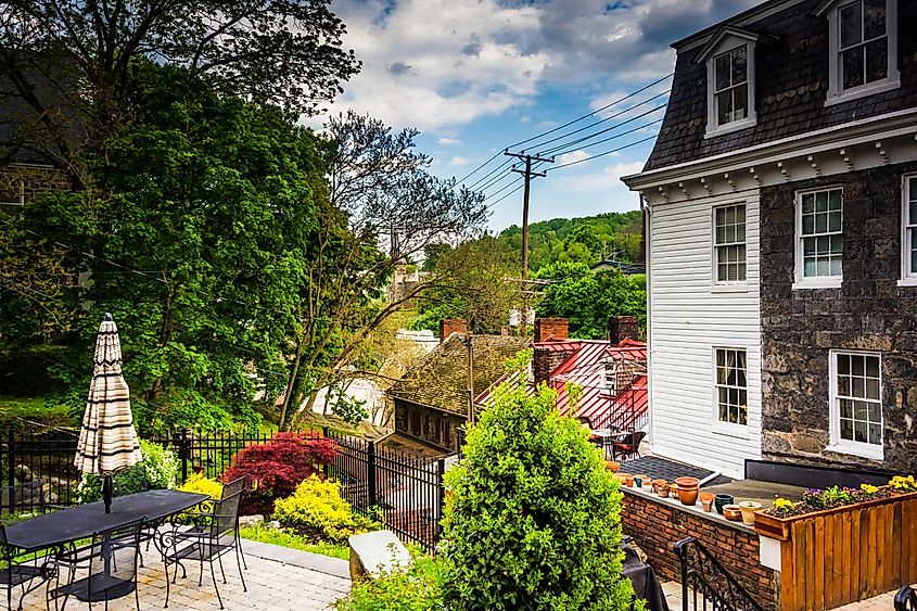 Old buildings in Ellicott City, Maryland.