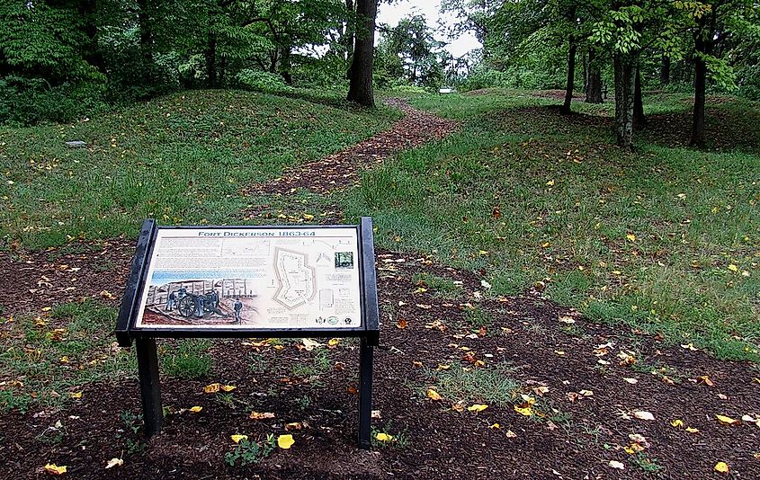The site of the Civil War-era Fort Dickerson in South Knoxville, Tennessee.