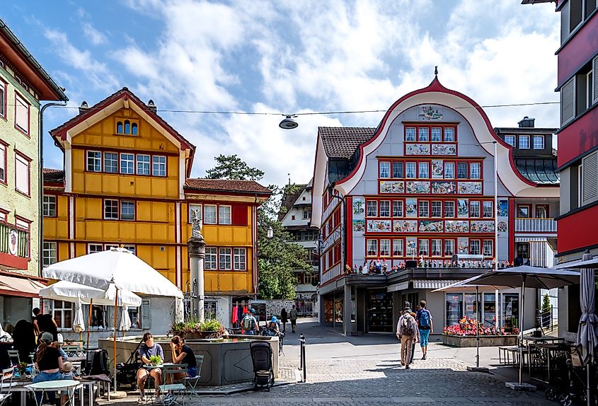 Old city of Appenzell, Switzerland.