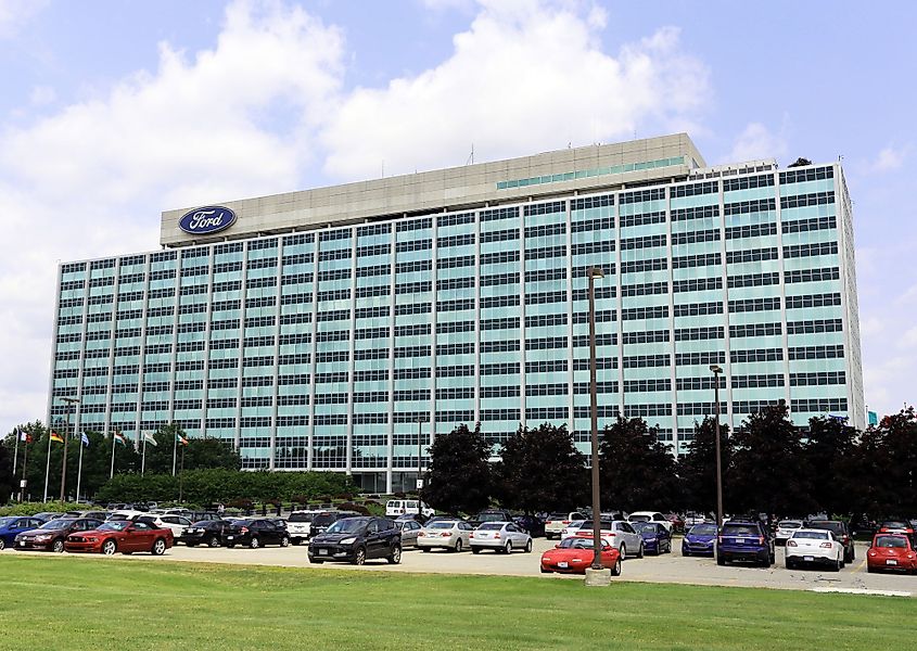 The Ford Motor Company World Headquarters in Dearborn, Michigan