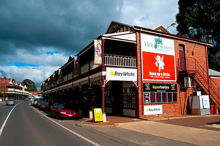 Street view of Bridgetown, Western Australia. 
