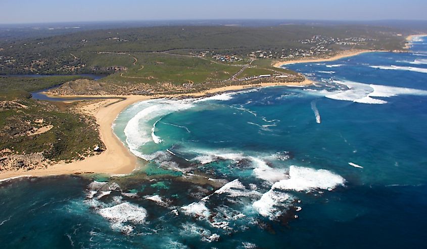 Aerial The Box, Surfers Point, Margaret River, Western Australia
