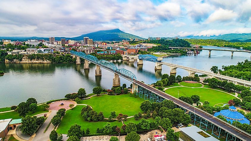 Drone Aerial of Downtown Chattanooga