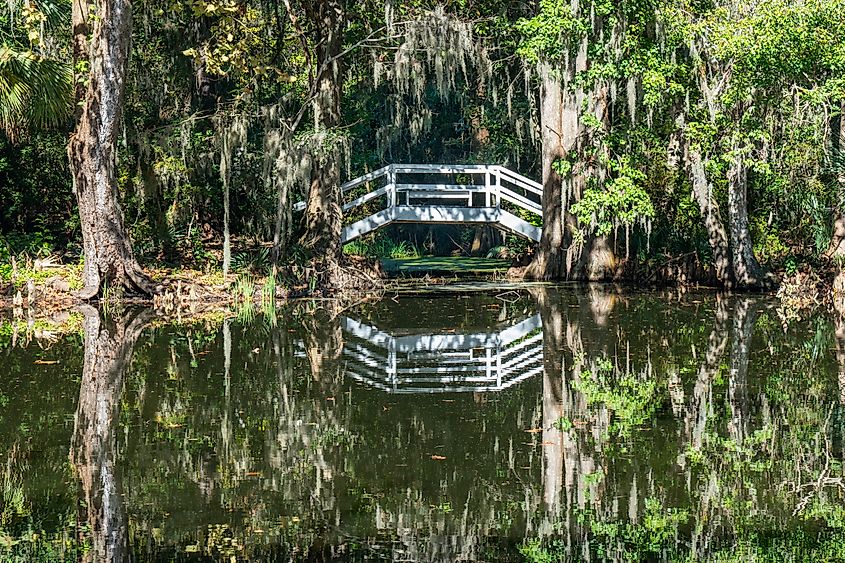 Bridge over Cypress Gardens in South Carolina.