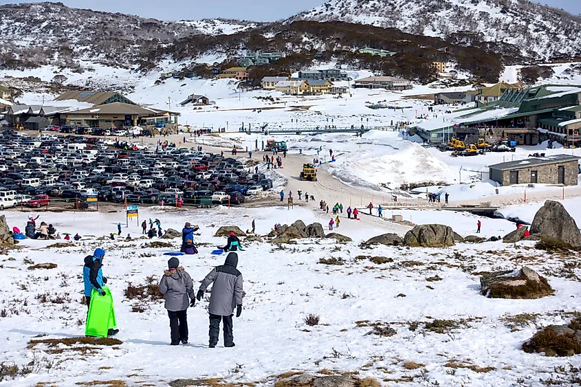 Winter scenery in Thredbo, New South Wales.