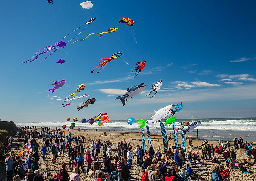 Kite festival celebrations held at Lincoln City, Oregon