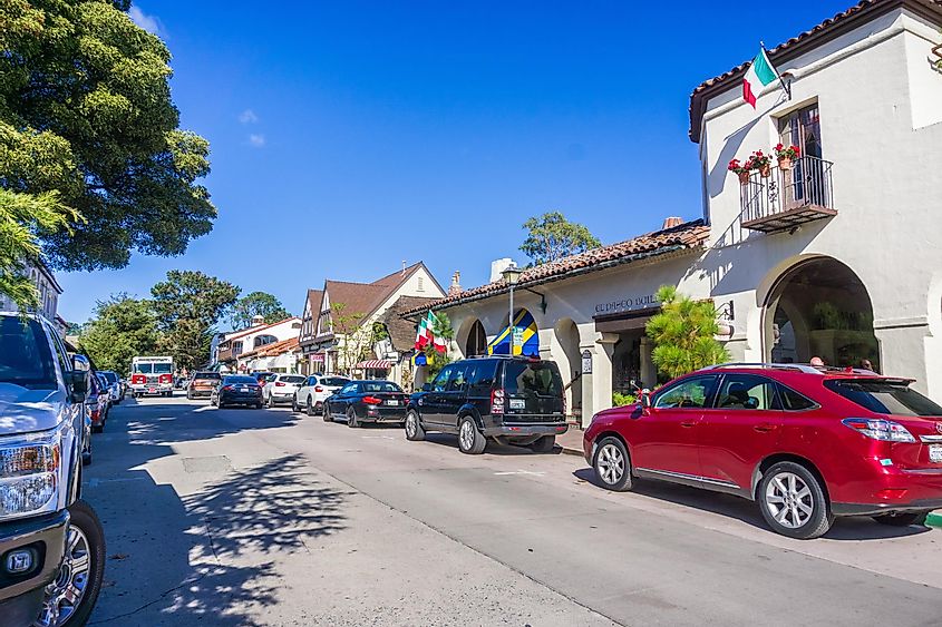 Busy street in downtown Carmel, Monterey Peninsula, California