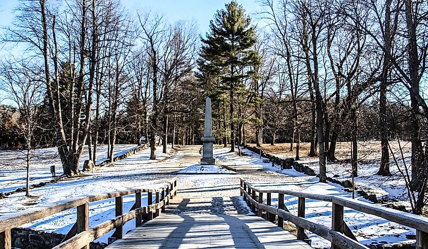 On the Old North Bridge in winter