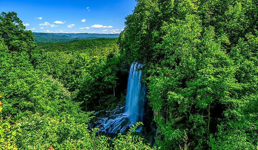 Falling Spring Falls, a wayside waterfall along US Route 220 near Covington, Virginia.