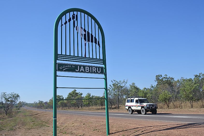 Welcome sign in Jaiburu, Northern Territory