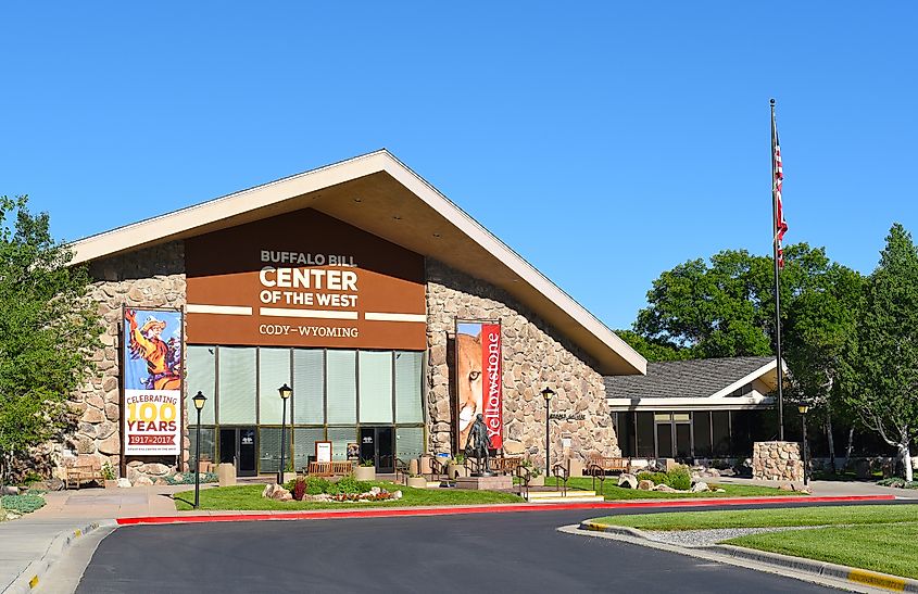 Sunny view of the Buffalo Bill Center of the West in Cody, Wyoming.