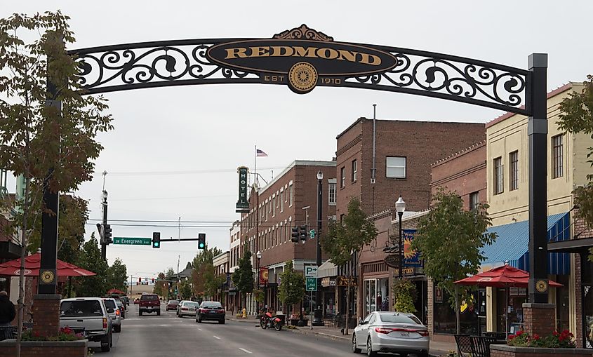 Sign in downtown Redmond in central Oregon