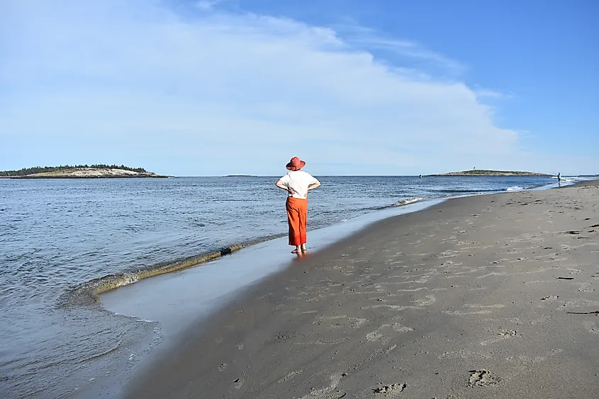 Popham Beach State Park in Maine.