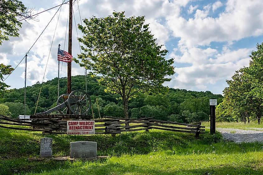 Original site of the Confederate encampment for the Battle of Camp Wildcat in London, Kentucky