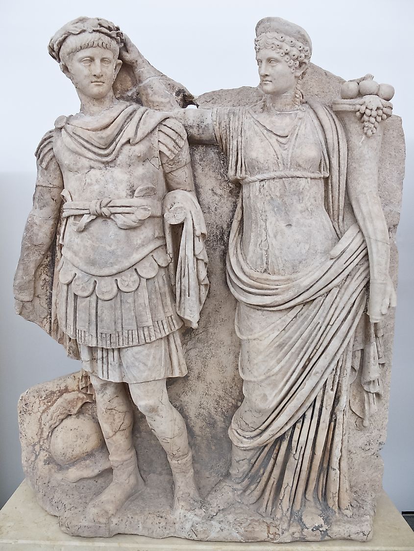 Sculpture of Agrippina crowning her young son Nero (c. AD 54-59).