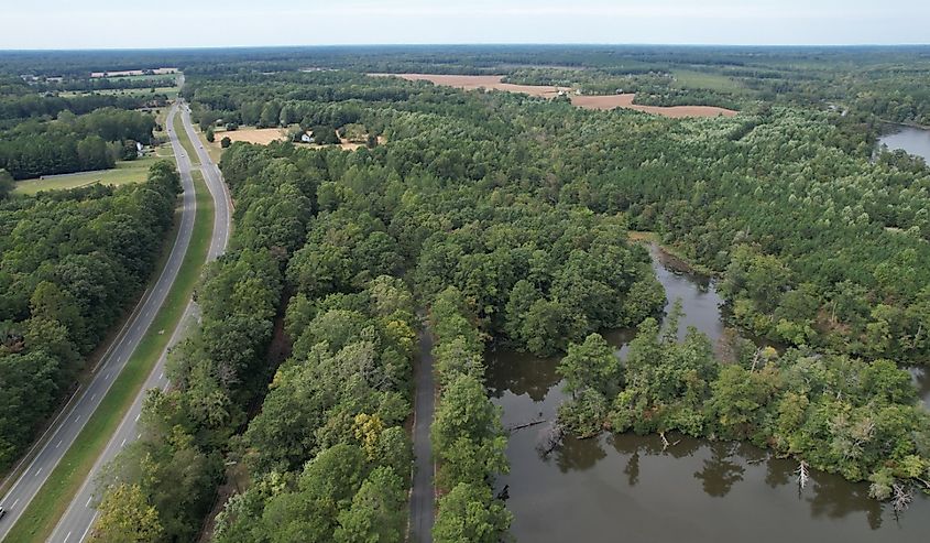 Aerial View of Kilmarnock Virginia