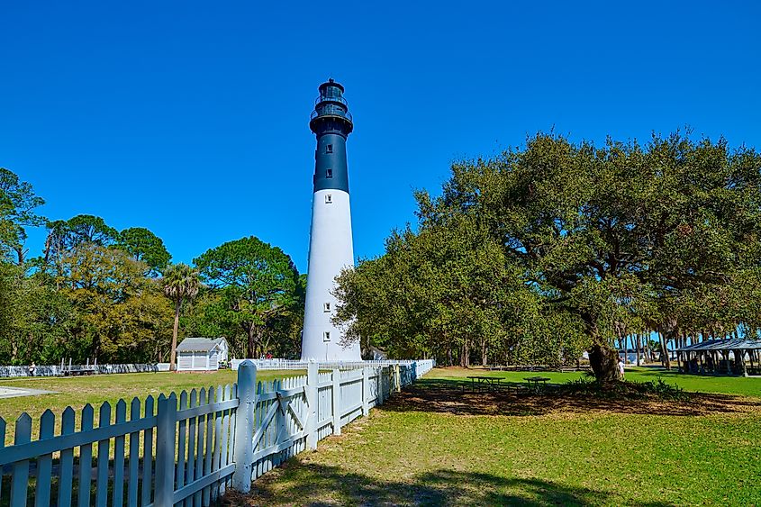 The Hunting Island Light is located on Hunting Island near Beaufort, South Carolina.