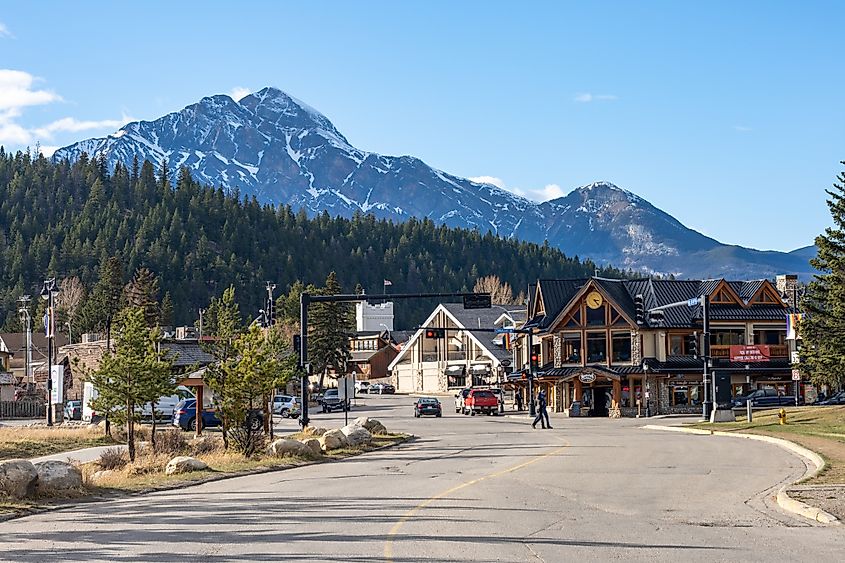 The gorgeous downtown area of Jasper, Alberta, Canada