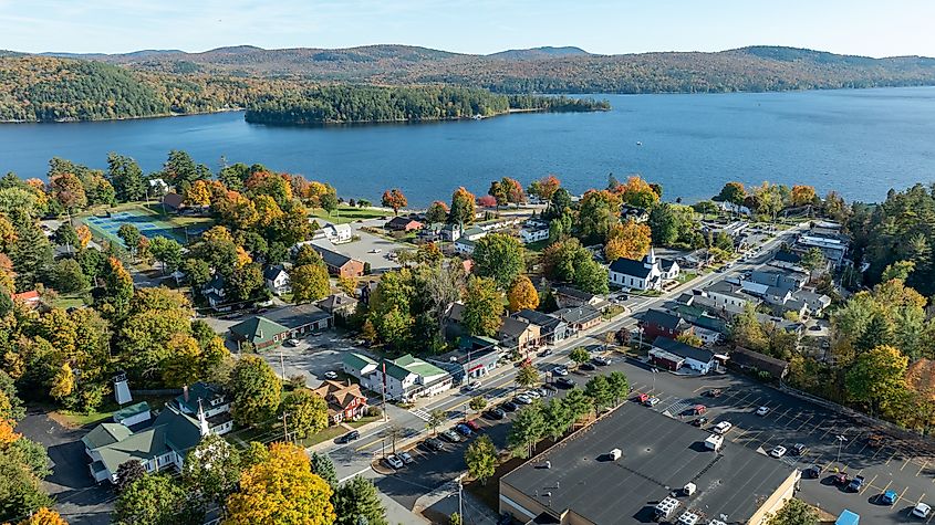 Aerial view of Schroon, New York