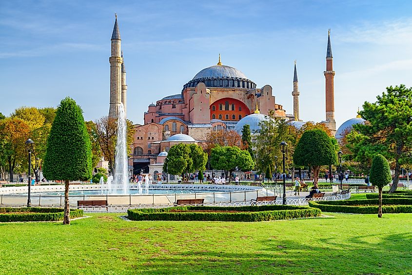 The Hagia Sophia in Constantinople (now Istanbul) was built by the Eastern Roman emperor Justinian the Great in 532-537