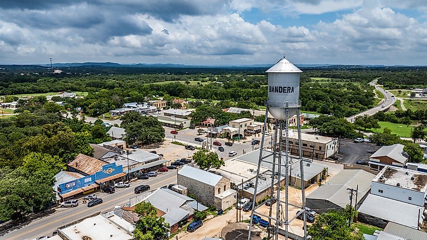 Aerial view of Bandera, Texas.